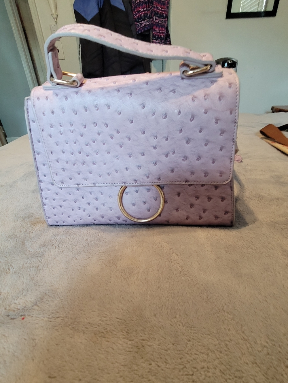 Grossi Light Lavender Handbag Shoulder Strap Hand Strap Very Good Condition Cute